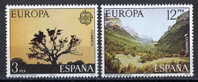 SERIE TIMBRES ESPAGNE NOUVEAUX 1977 EUROPA CEPT - PARCS NATIONAUX ARBRES MONTAGNES - DOÑANA ET ORDESA - 1977