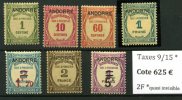 Andorre Série Taxe 9/15* Avec Charnière Gomme Originale SANS DEFAUT  Cote 625 E   TRES FRAIS - Unused Stamps