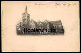 ALTE POSTKARTE GRUSS AUS HERFORD MÜNSTERKIRCHE VERLAG W. MENCKHOFF Kirche Church église Ansichtskarte AK Cpa Postcard - Herford