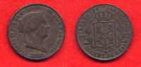 ESPAGNE - ESPAÑA - SPAIN  - ISABEL II - 25 CENTIMOS DE REAL 1860 - SEGOVIA - Altri & Non Classificati