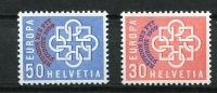 Switzerland  1959 Sc 376-7 Mi 681-2 MNH Overprint European Unity CV $75.00 - Ungebraucht