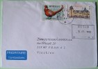 Sweden 1999 Cover To Praha Czech - Public Buildings Fire Station - Bird Pheasant - China Joint Issue - Brieven En Documenten