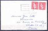 BELGIQUE  Courrier  Le 15 Dec 1953   Pour CHATOU  S Et O  Sur BANDE De 2 Timbres - Briefe U. Dokumente