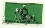 1962 - Italia 944 Mondiali Di Ciclismo V72 - Verde Spostato, - Varietà E Curiosità