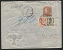 10fr Poortman Brun Clair N°434A + Divers Obl. MERKSEM S/lettre Par Avion Vers L'Argentine 1947 - 1936-51 Poortman