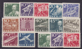Sweden 1936 Mi. 227A - 238A 300 Jahre Schwedische Post Complete Set MNH**  (Except 238A Which Is MH*) - Unused Stamps