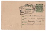 India Slogan 1953 "Inaguration Andhra State"  On  Postal Stationery, Postcard, Used Post Card - Covers & Documents