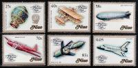 Aviation, Niue Sc389-94 Plane, Zeppelin, Balloon - Zeppelines