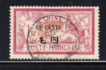 French Offices - China Used Scott #63 40c Surcharge On 1 Fr Claret & Olive Green - Usati