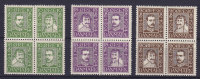 Denmark 1924 Mi. 131-142  10 Ø, 15 Ø, 20 Ø Kings Christian IV & X. 300 Jahre Dänische Post 4-Blocks Complete Set MH* - Ongebruikt
