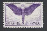 Suisse, Schweiz 1924  -  Icarus 1 Fr.  Violet  Y&T PA12  Mi. 190z  - MH - Nuevos