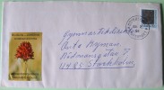 Sweden 1984 Cover To Stockholm - Coat Of Arms - Flower Label - Brieven En Documenten