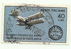 1967 - Italia 1053 Primo Francobollo Di Posta Aerea V76 - Aereo Spostato, - Varietà E Curiosità