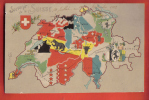 B240 Litho Souvenir De La Suisse.les Différents Cantons Et Leurs Armoiries.Précurseur.Non Circulé. - St. Anton