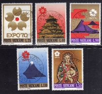 CITTÀ DEL VATICANO VATICAN VATIKAN 1970 ESPOSIZIONE UNIVERSALE DI OSAKA EXHIBITION SERIE COMPLETA FULL SET USATA USED - Used Stamps