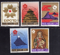 CITTÀ DEL VATICANO VATICAN VATIKAN 1970 ESPOSIZIONE UNIVERSALE DI OSAKA EXHIBITION SERIE COMPLETA FULL SET USATA USED - Oblitérés