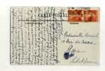 - FRANCE . N°138 PAIRE VERTICALE LIMITE A CHEVAL SUR CP DE 1922 . - Lettres & Documents