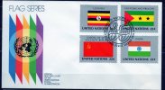 6 NACIONES UNIDAS -1985- FDC- NUEVA YORK- Serie Banderas - Ungebraucht