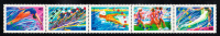 Canada Scott #1418ai MNH Bottom Strip Of 5 From Pane Never Folded 42c Summer Olympics 1992 - Unused Stamps