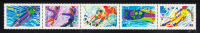 Canada Scott #1403ai MNH Top Strip Of 5 From Pane Never Folded 42c Winter Olympics 1992 - Nuevos