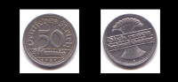 50 PFENNIG 1921 G - 50 Rentenpfennig & 50 Reichspfennig