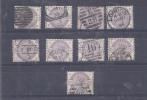 UK GREAT BRITAIN 1883-4 QV 2.5 D 9 DIFF STAMPS WITH DIFF LETTERS USED - Used Stamps