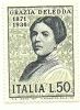 1971 - Italia 1158 Grazia Deledda V80 - Colore Diverso, - Varietà E Curiosità