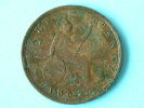 1862 - HALF PENNY / KM 748.2 ( Uncleaned - For Grade, Please See Photo ) ! - C. 1/2 Penny