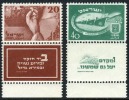 Israel #33-34 Mint Never Hinged W/tabs From 1950 - Unused Stamps (with Tabs)