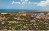 Honolulu HI Hawaii, Panorama View Of Town, C1950s/60s Vintage Postcard - Honolulu