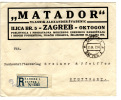SHS 1923 Registered Cover Zagreb To Stuttgart Germany; 1 Dinar Brown Strip Of 6 On Reverse;  (f106) - Unclassified