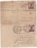 2 Diff., 1/2a  KG VI Postcard. Used Postal Stationery,  India Post Card - 1936-47 King George VI