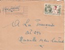 AFRIQUE EQUATORIALE FRANCAISE - 1957 - COLONIE - LIEUTENANT GOUVERNEUR CUREAU - FLAMME - LETTRE PAR AVION - Storia Postale