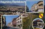 FREYMING-MERLEBACH - MOSELLE -  PEU COURANTE CPSM MULTIVUES ANIMEE. - Freyming Merlebach