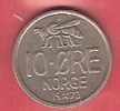 NORWAY   # 10 øre KOBBERNIKKEL FROM YEAR 1973 - Norway