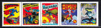 Canada Scott #1583bii MNH Top Strip Of 5 From Pane Never Folded 45c Comic Book Superheroes - Unused Stamps