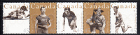 Canada Scott #1612ai MNH Top Strip Of 5 From Pane Never Folded 45c Canadian Olympic Gold Medlists - Nuevos
