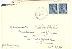 REF LBR 31 - MERCURE 50c EN PAIRE HORIZ. VALENCE D'AGEN / SERIGNAC 4/4/1941 - 1938-42 Mercure
