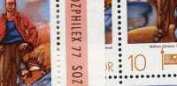 Abart Sozphilex 1977 Fleck Auf Hosenbein DDR 2247KB I ** 32€+Vergleichsstück Gemälde Error On The Stamp Sheet Of Germany - Errors & Oddities
