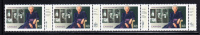 Canada Scott #1509a MNH Strip Of 4 43c Jeanne Sauve With 4 Tabs - Unused Stamps