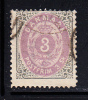 Denmark Scott #17 Used 3s Numeral In Frame Frame Touches Perfs At Top - Gebruikt