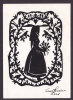 Denmark PPC Læsøkone Læsø Lady Frau Werner Skovlund Silhouette - Scissor-type AALBORG 1990 (2 Scans) - Scherenschnitt - Silhouette