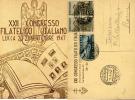 LUCCA XII CONGRESSO FILATELIA 1947 AFFRANCATURA BELLA - Bolsas Y Salón Para Coleccionistas