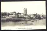 CPA  ANCIENNE- FRANCE- OUDON (44)- VUE D'ENSEMBLE ET BERGE DE LA LOIRE- ANIMATION- BARQUES - Oudon