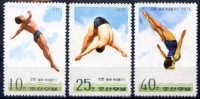 COREE NORD 1975 - ** - 1268 / 1270 - Plongeon Natation25 - Kunst- Und Turmspringen