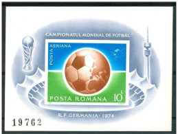 1974 Romania "Munich 74" World Cup Imperforate MNH** 74- - 1974 – Allemagne Fédérale