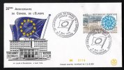CONSEIL DE L'EUROPE EUROPA PARLAMENT NUMEROTE TIRAGE LIMITEE 25e ANNIVERSAIRE - Storia Postale