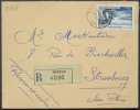 MENTON - ALPES MARITIMES / 1958 # 1131 SEUL SUR LETTRE RECOMMANDEE  (ref 1784) - Brieven En Documenten