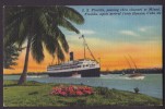 United States PPC FL - S.S. FLORIDA Passing Thru Channel Of Miami From Havanna, Cuba ST. PETERSBURG 1958 (2 Scans) - Miami