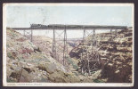 United States PPC AZ - Canyon Diablo Steel Train Bridge Brücke Pont PHOSTINT Card 1912 To Denmark (2 Scans) - Gran Cañon